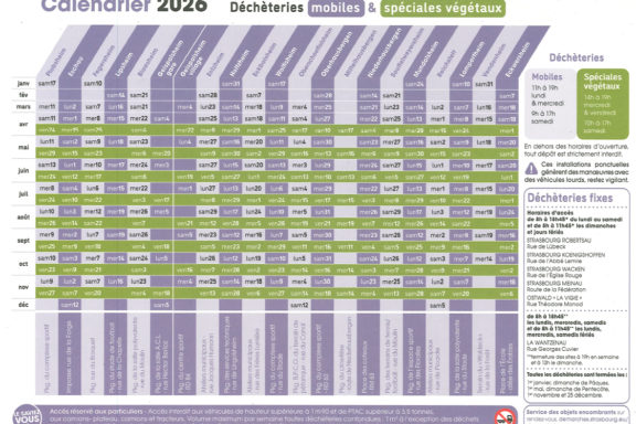 Calendrier 2026 - collecte des déchets