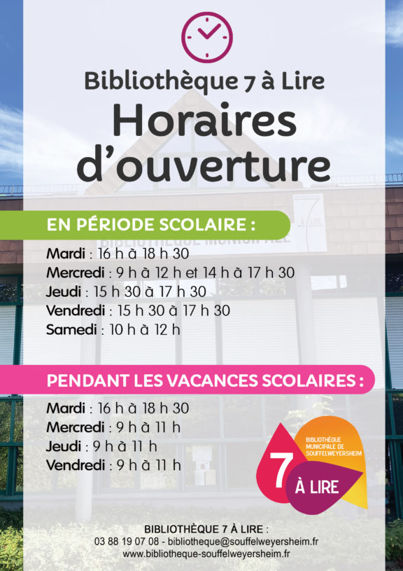 Bibliothèque : nouveaux horaires